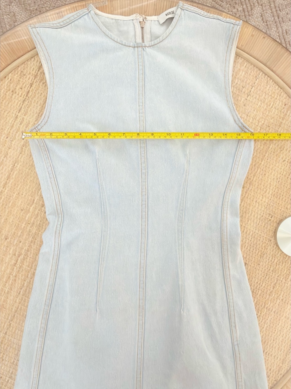 AGOLDE Barton Denim Mini Dress Light Indigo Size XS - Picture 11 of 17